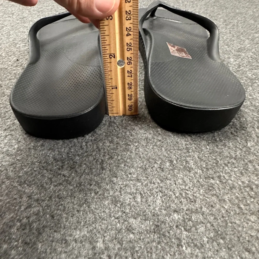 Archies High Arch Support Flip Flops Black Sandals Mens 8 Womens 9 Orthotic